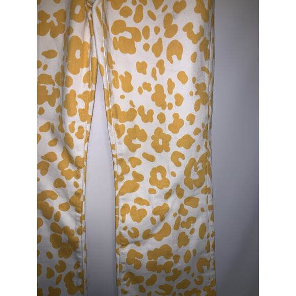 Mother Women's size 29 The Hustler Ankle Fray in Second Chance Yellow & White - Picture 3 of 11